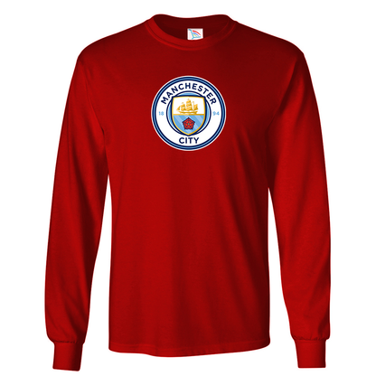 Youth Kids Manchester City Soccer Long Sleeve T-Shirt