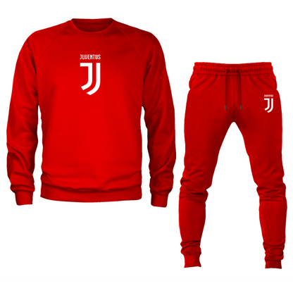 Men's Juventus Soccer Logo Crewneck Sweatshirt Joggers Suit