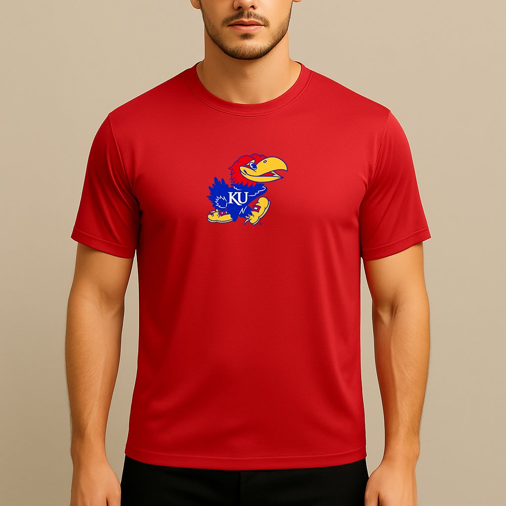 Men's Kansas Jayhawks Logo Polyester T-Shirt