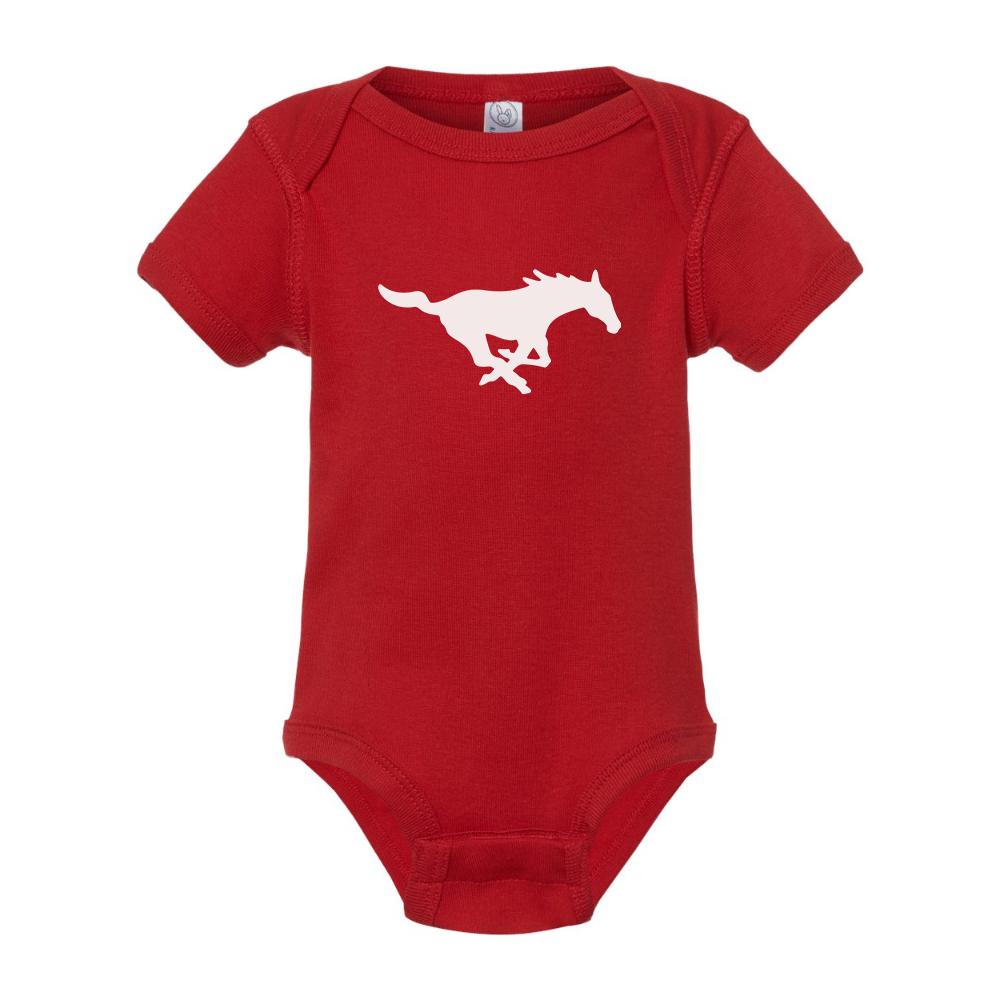 SMU Mustangs Logo Rabbit Skins Infant Baby Rib Bodysuit