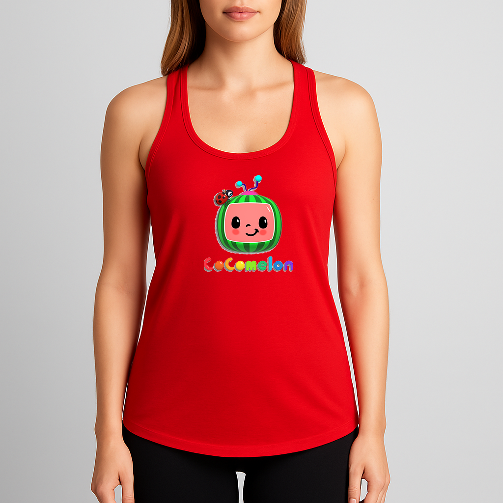 Women's Cocomelon Cartoon Racerback Tank Top