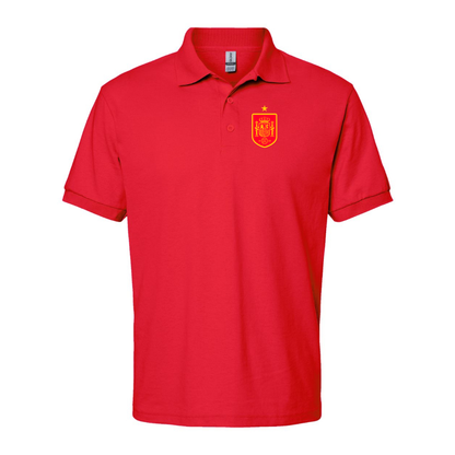 Men's Spain Red Logo National Soccer Team Dry Blend Polo