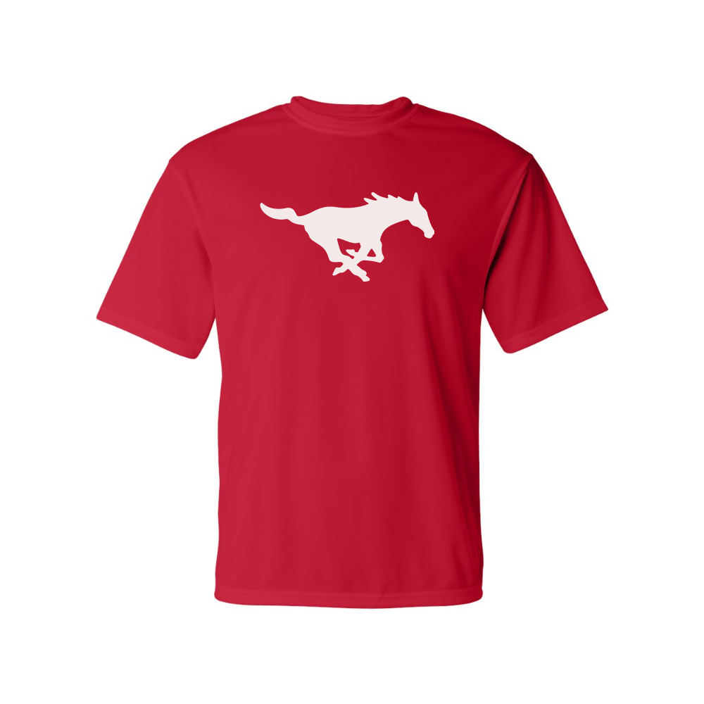Men's SMU Mustangs Logo Polyester T-Shirt