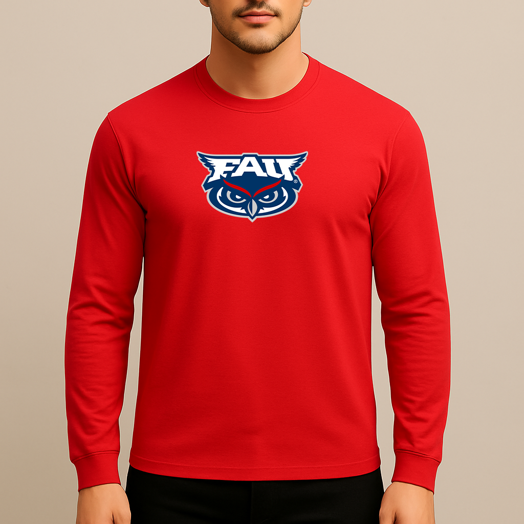 Men's Florida Atlantic Owls Logo Long Sleeve T-Shirt