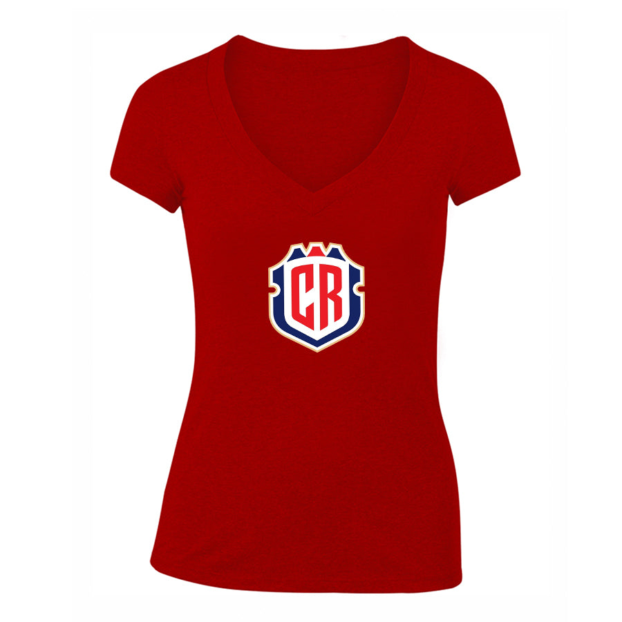 Women's Costa Rica National Soccer Team V-Neck T-Shirt