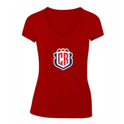 Women's Costa Rica National Soccer Team V-Neck T-Shirt