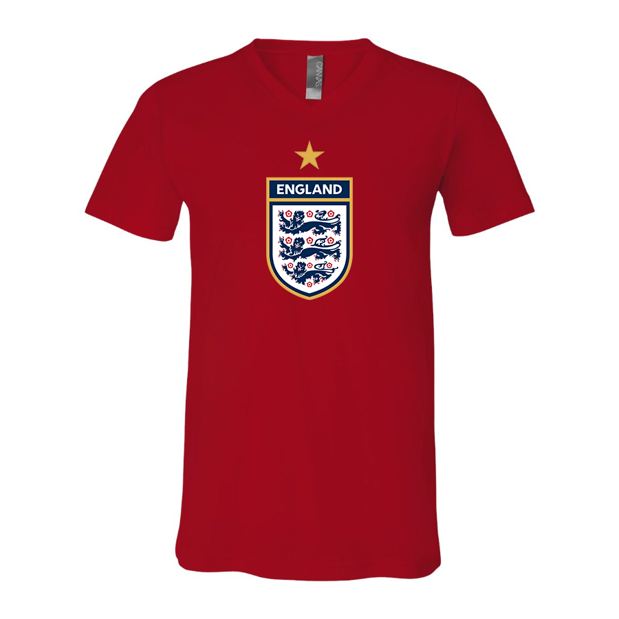 Men’s England National Soccer Team - BELLA + CANVAS - Jersey V-Neck Tee - 3005