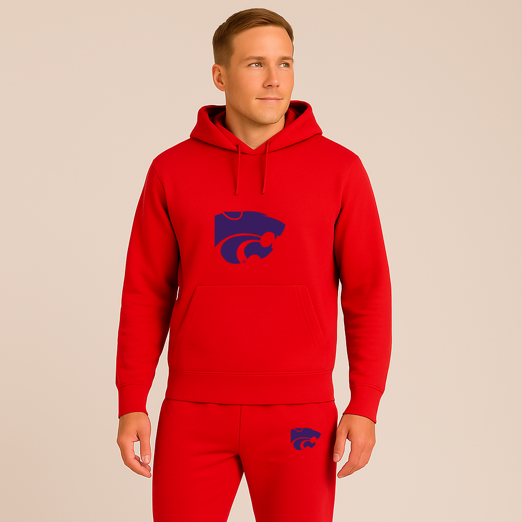 Men's Kansas State Wildcats Logo Hoodie Joggers Set