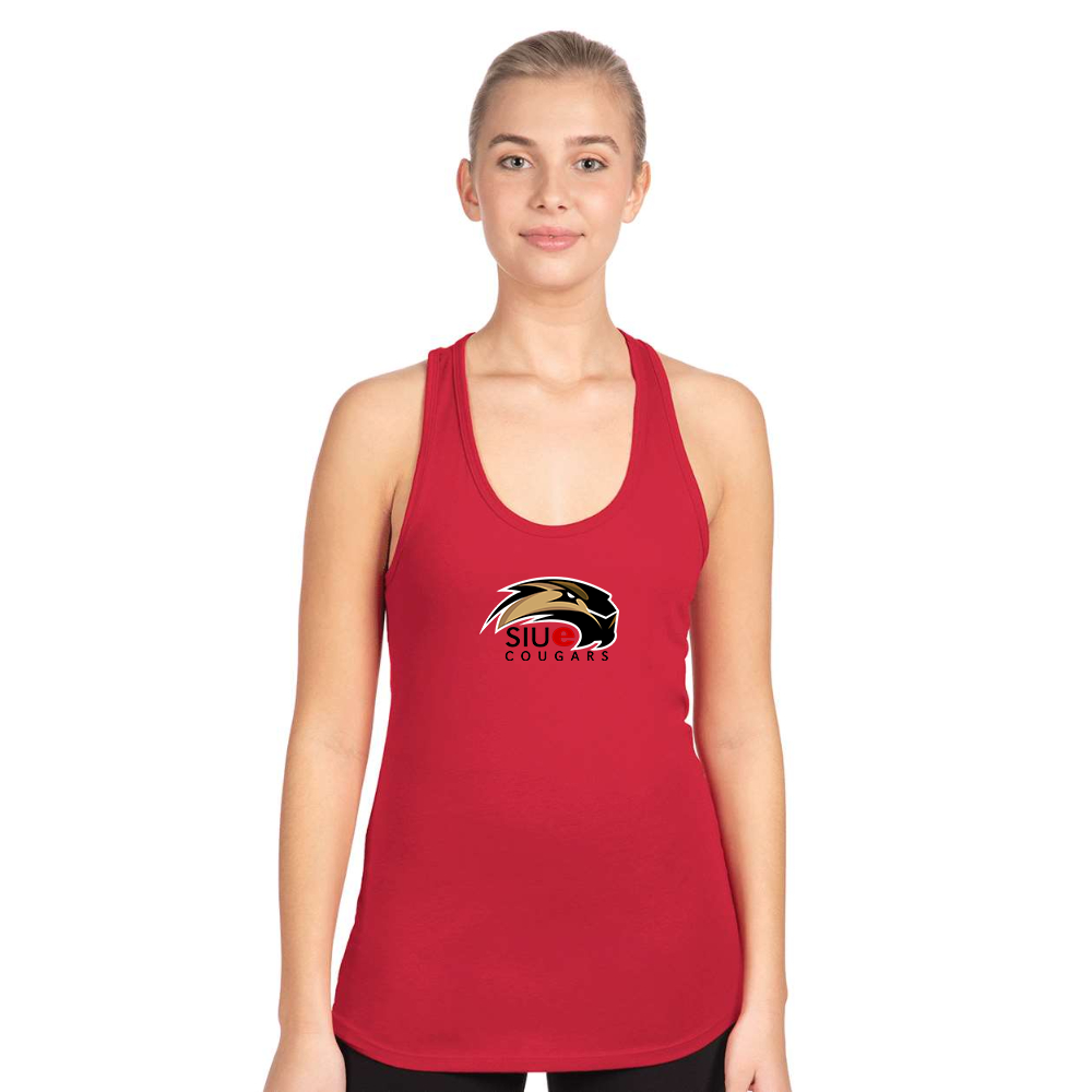 Women's SIU Edwardsville Cougars Logo Next Level Ideal Racerback Tank