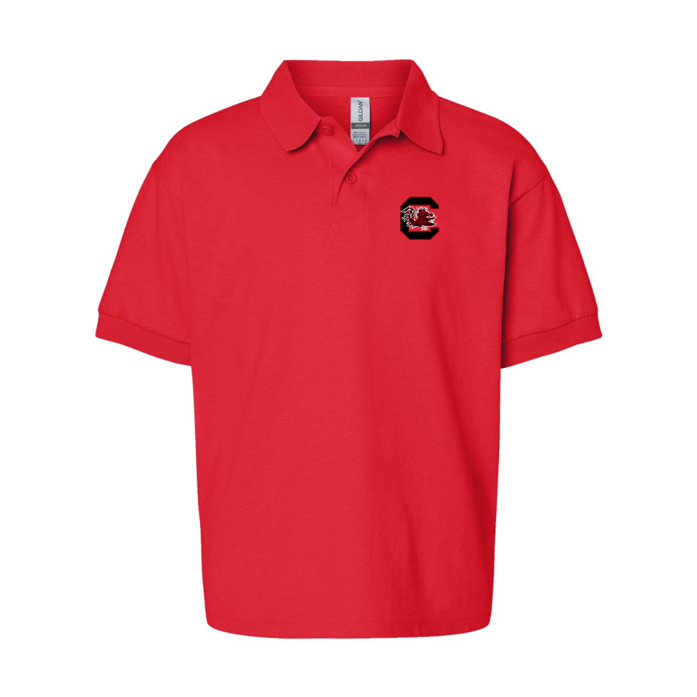 Youth South Carolina Gamecocks Logo Gildan Dry Blend Jersey Polo