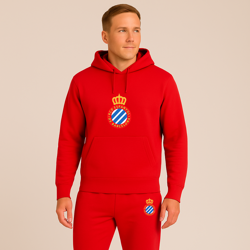 Men's Espanyol Soccer Logo Hoodie Joggers Set