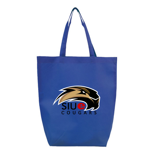 SIU Edwardsville Cougars Logo Q-Tees Non-Woven Gusset Bottom Tote