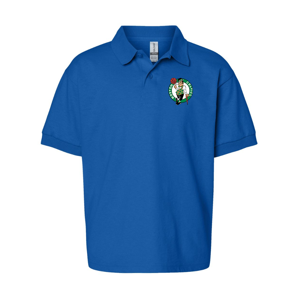 Youth Boston Celtics Logo Gildan Dry Blend Jersey Polo