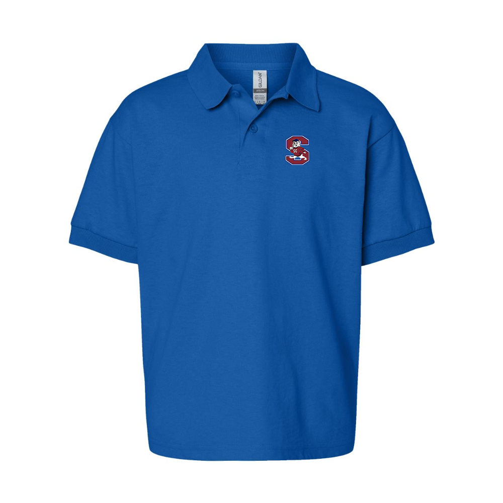 Youth South Carolina State Bulldogs Logo Gildan Dry Blend Jersey Polo