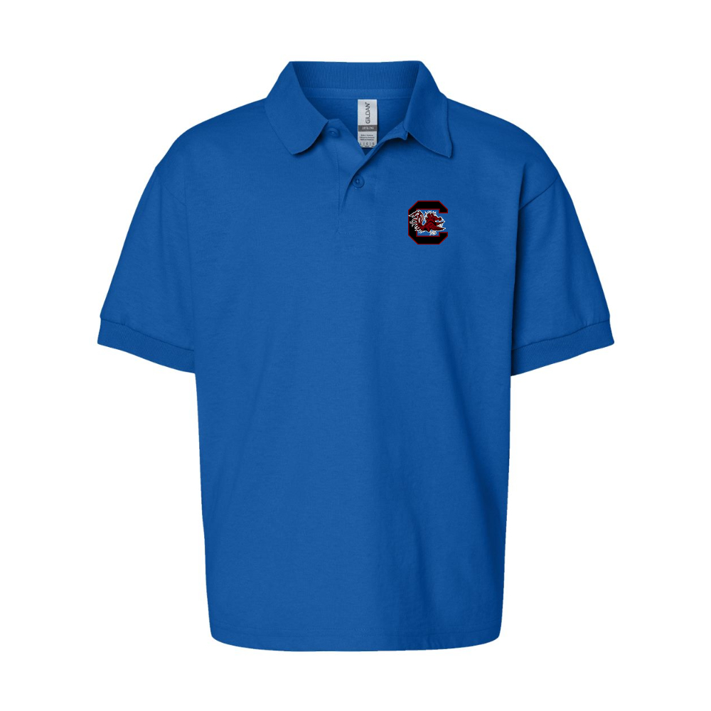 Youth South Carolina Gamecocks Logo Gildan Dry Blend Jersey Polo