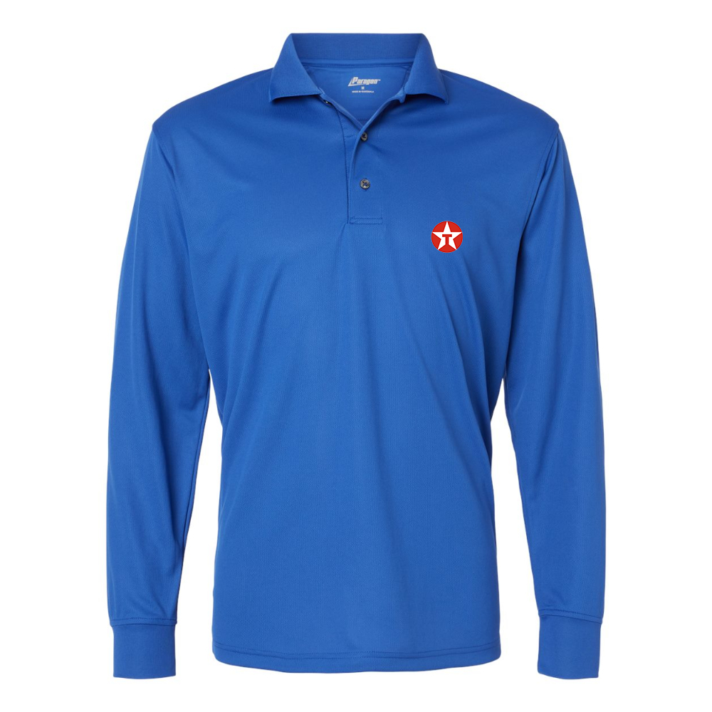 Men's Texaco Logo Paragon Prescott Long Sleeve Polo