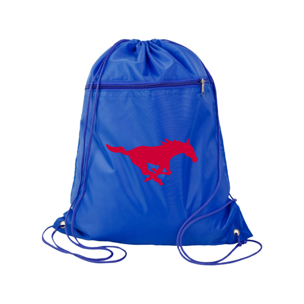 SMU Mustangs Logo Q-Tees - Polyester Cinchpack