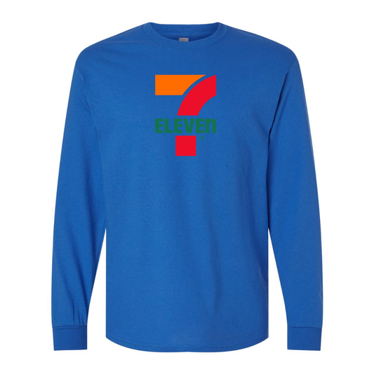 Men's 7 Eleven Logo Gildan Heavy Cotton Long Sleeve T-Shirt