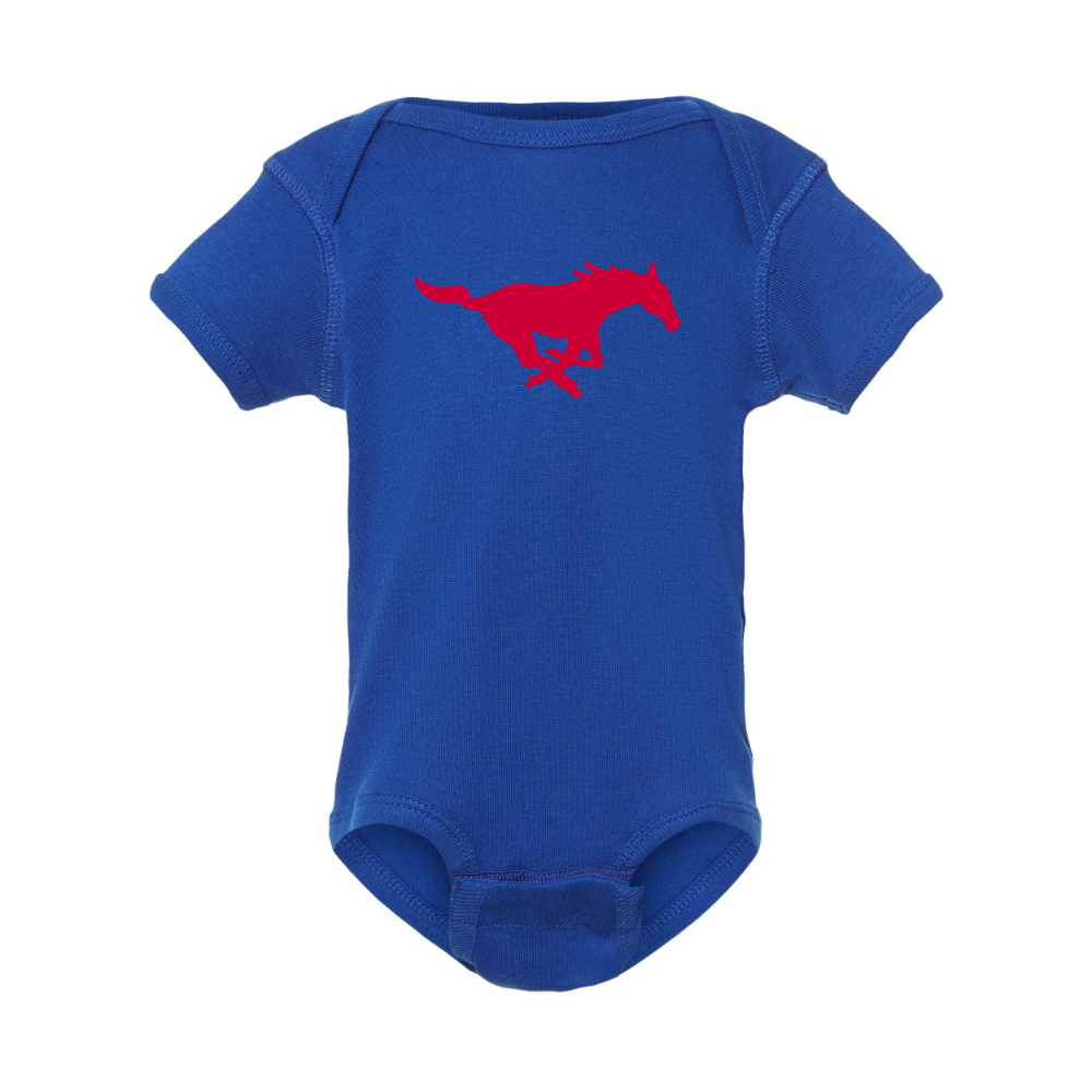 SMU Mustangs Logo Rabbit Skins Infant Baby Rib Bodysuit