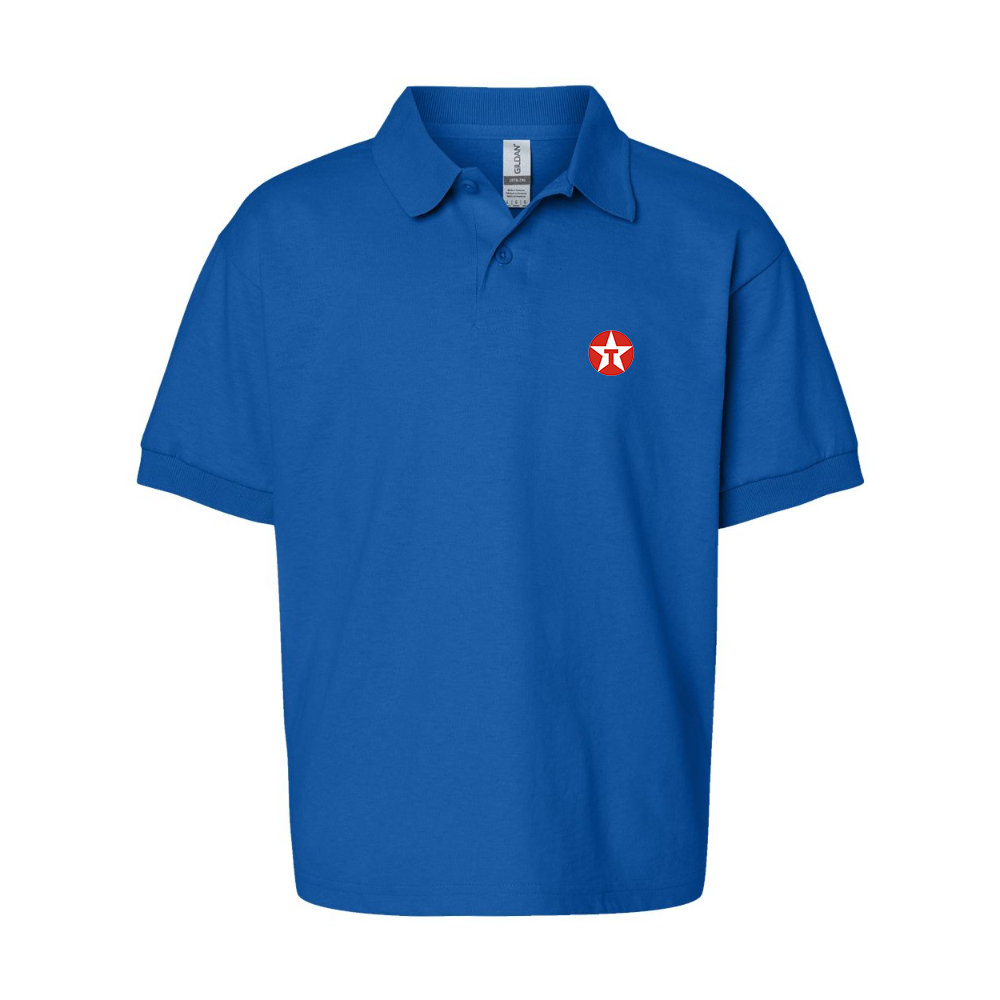 Youth Texaco Logo Gildan Dry Blend Jersey Polo