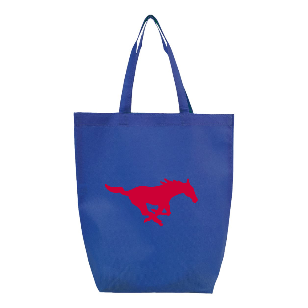 SMU Mustangs Logo Q-Tees Non-Woven Gusset Bottom Tote