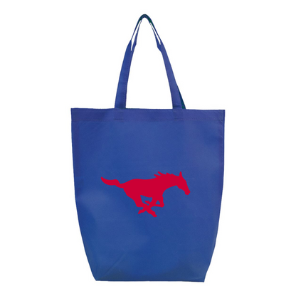 SMU Mustangs Logo Q-Tees Non-Woven Gusset Bottom Tote