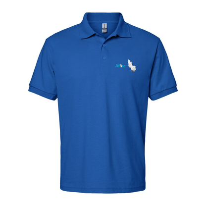 Men's Aflac Logo and Duck Gildan Dry Blend Jersey Polo