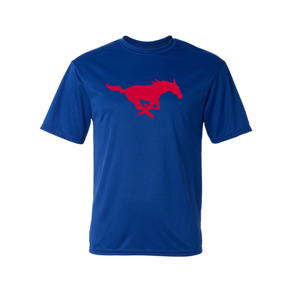 Men's SMU Mustangs Logo Polyester T-Shirt