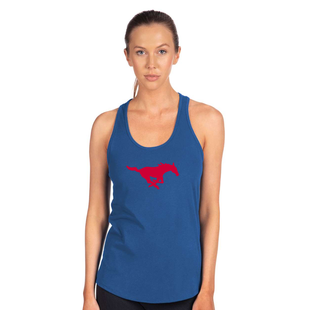 Women's SMU Mustangs Logo Next Level Ideal Racerback Tank
