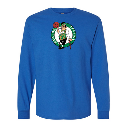 Men's Boston Celtics Logo Gildan Heavy Cotton Long Sleeve T-Shirt