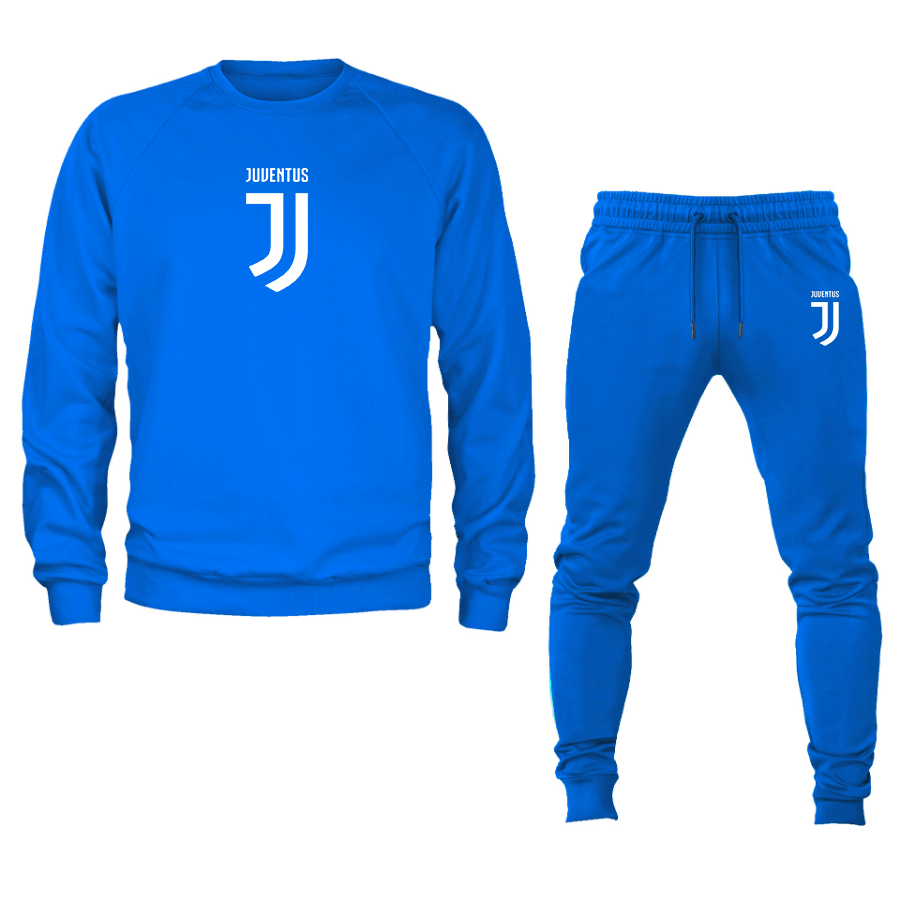 Men's Juventus Soccer Logo Crewneck Sweatshirt Joggers Suit