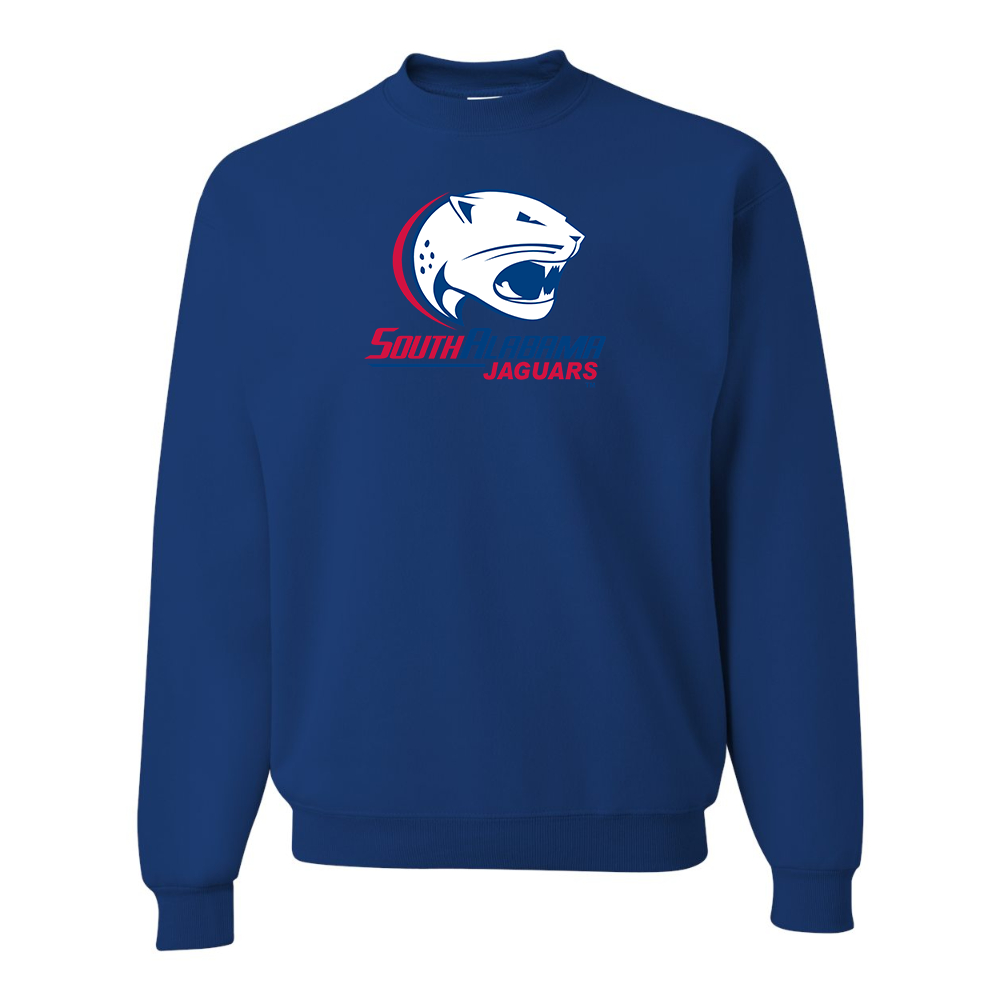 Men's South Alabama Jaguars Logo JERZEES NuBlend Crewneck Sweatshirt