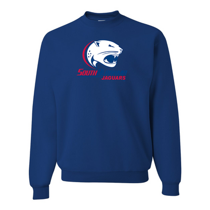 Men's South Alabama Jaguars Logo JERZEES NuBlend Crewneck Sweatshirt