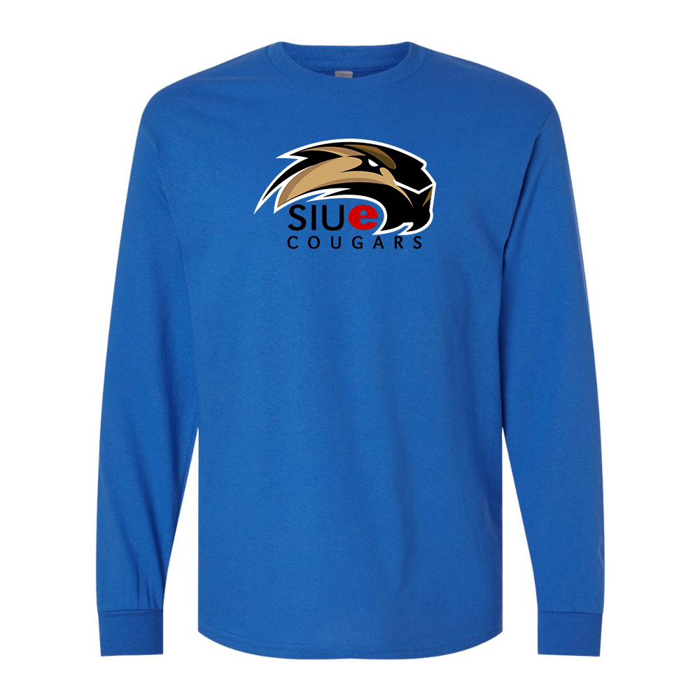 Men's SIU Edwardsville Cougars Logo Gildan Heavy Cotton Long Sleeve T-Shirt