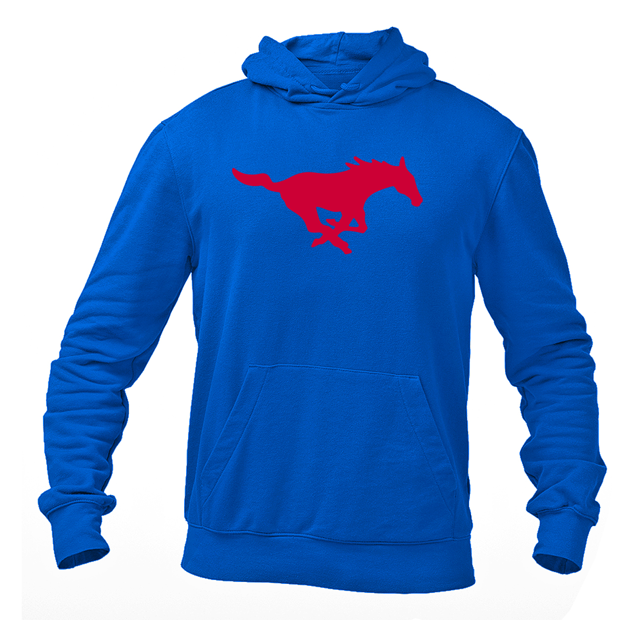 Men's SMU Mustangs Logo Softstyle Midweight Hooded Sweatshirt