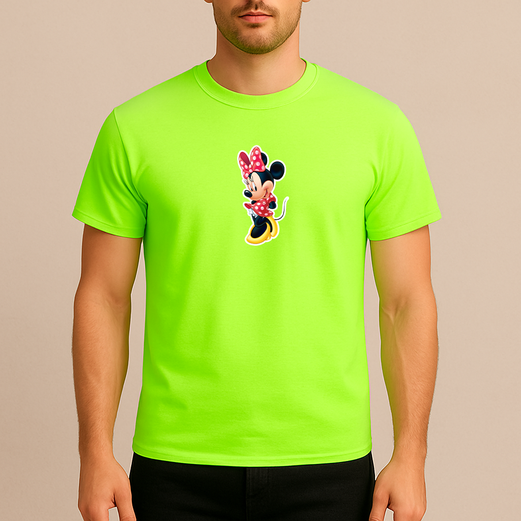 Men's Minnie Mouse Cartoon Cotton T-Shirt