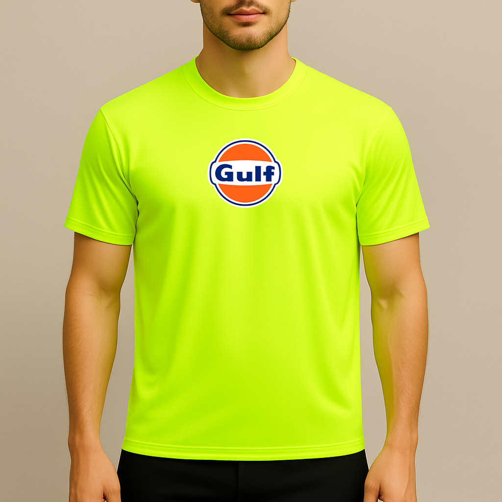 Men's Gulf Oil Logo Polyester T-Shirt
