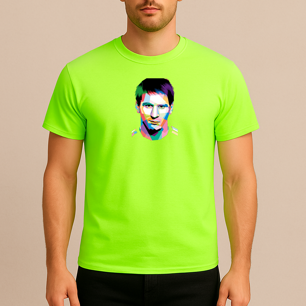 Men's Lionel Messi Face Art Sports Cotton T-Shirt
