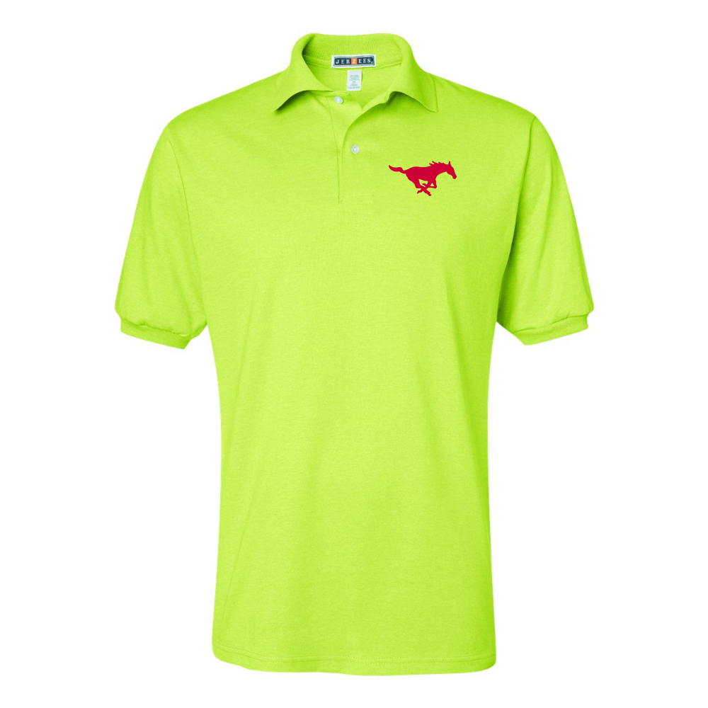Men's SMU Mustangs Logo JERZEES  SpotShield polo