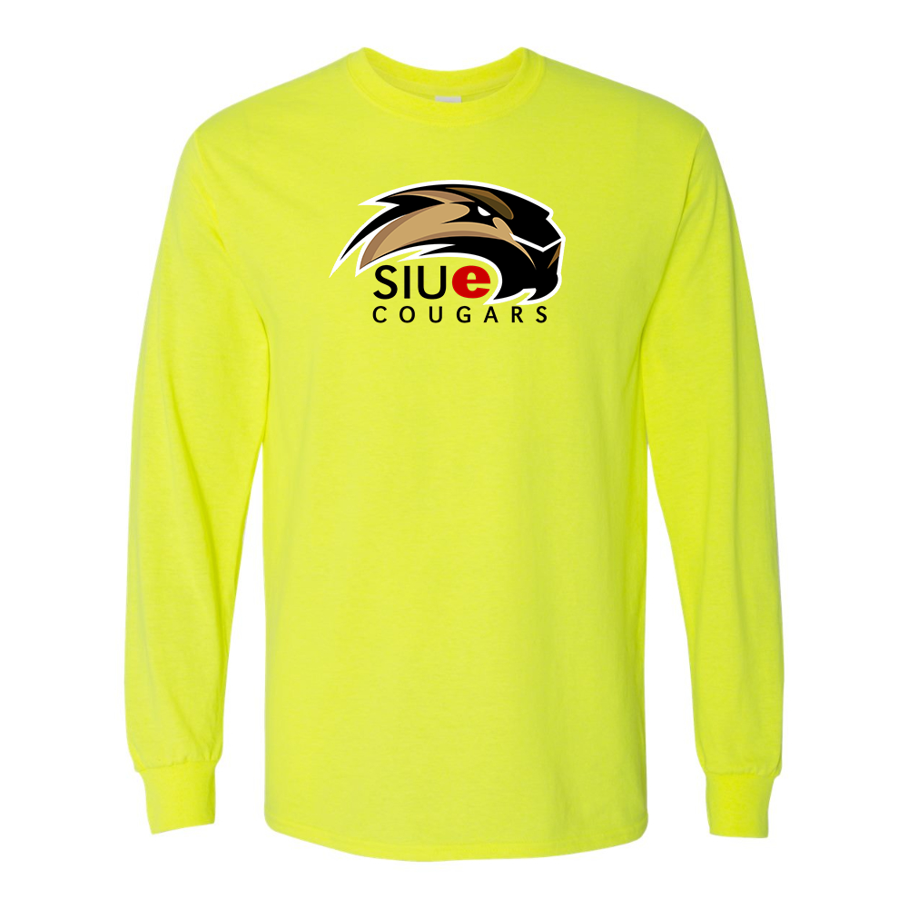 Men's SIU Edwardsville Cougars Logo Gildan Heavy Cotton Long Sleeve T-Shirt