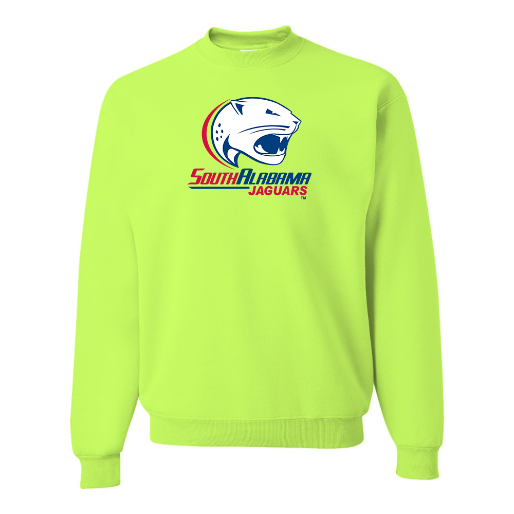 Men's South Alabama Jaguars Logo JERZEES NuBlend Crewneck Sweatshirt