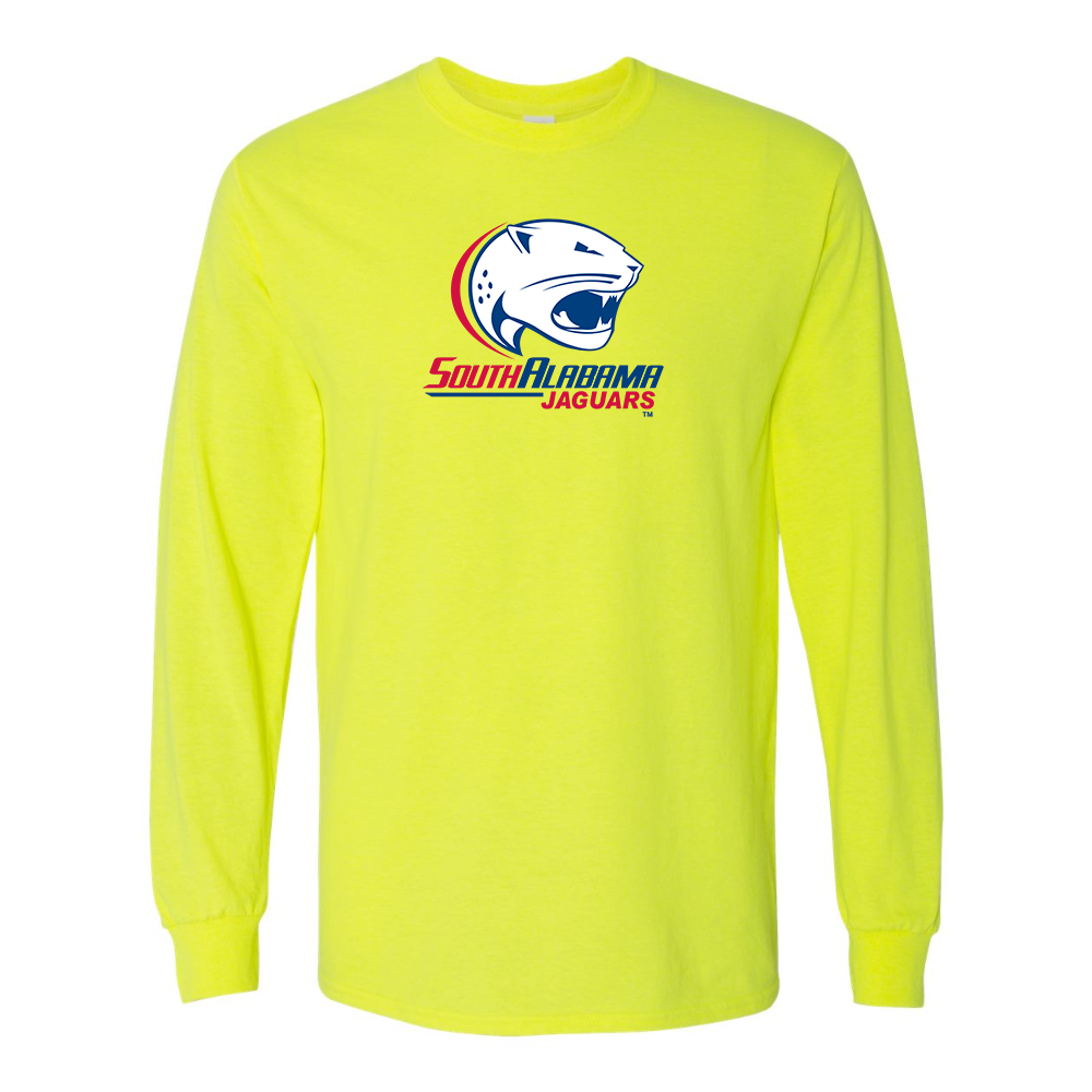 Men's South Alabama Jaguars Logo Gildan Heavy Cotton Long Sleeve T-Shirt