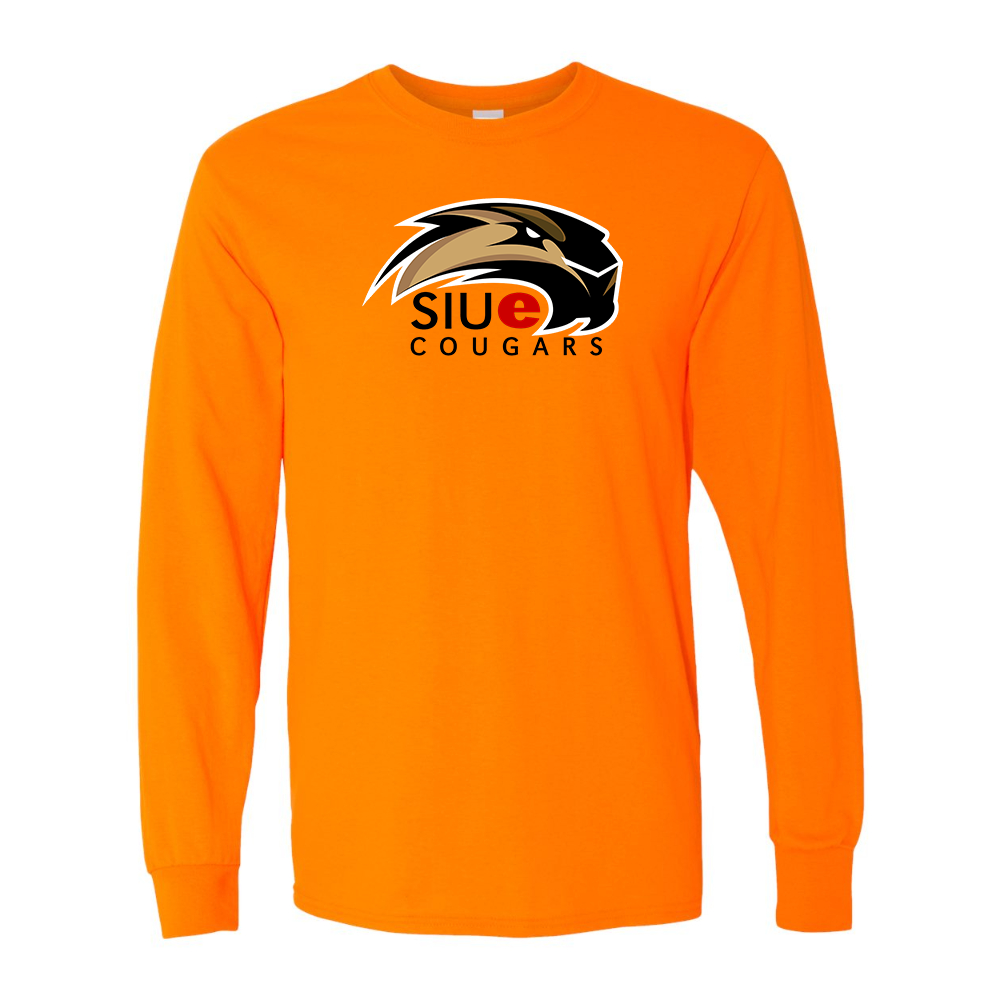Men's SIU Edwardsville Cougars Logo Gildan Heavy Cotton Long Sleeve T-Shirt