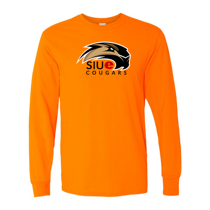 Men's SIU Edwardsville Cougars Logo Gildan Heavy Cotton Long Sleeve T-Shirt