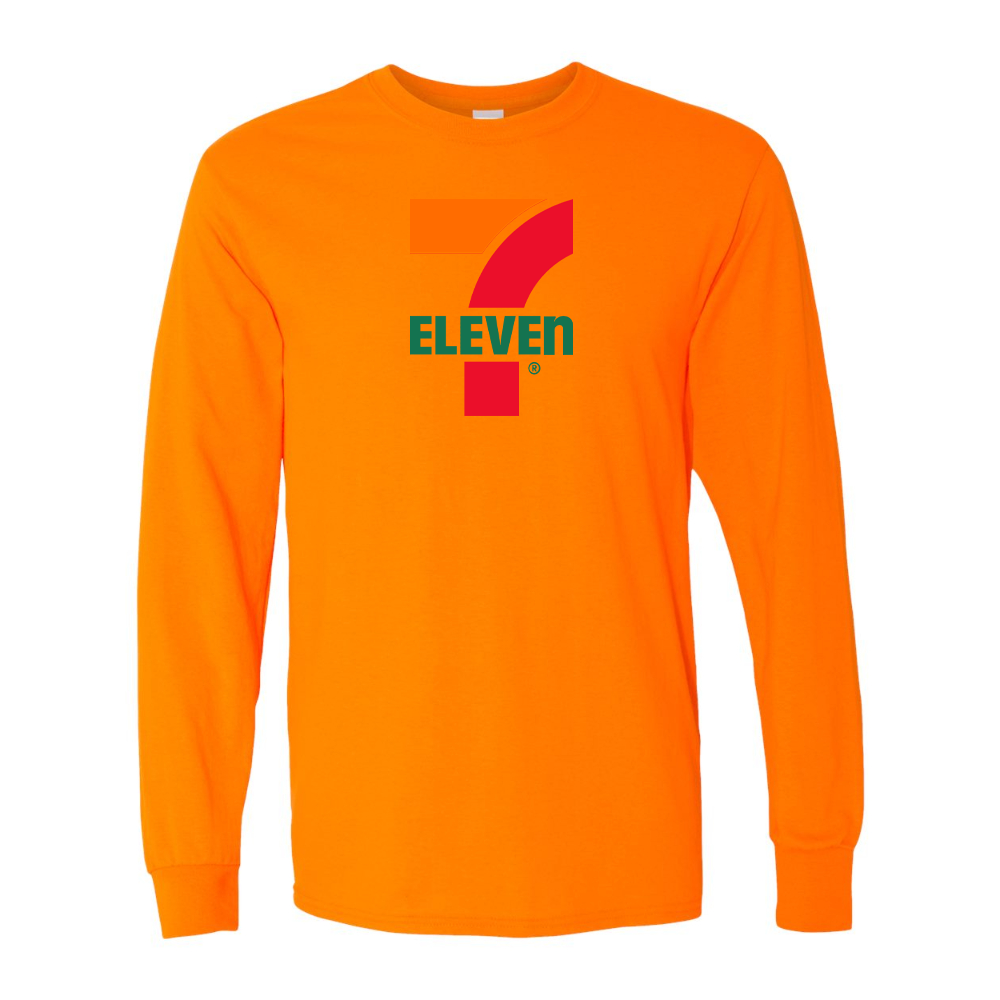 Men's 7 Eleven Logo Gildan Heavy Cotton Long Sleeve T-Shirt