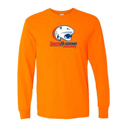 Men's South Alabama Jaguars Logo Gildan Heavy Cotton Long Sleeve T-Shirt