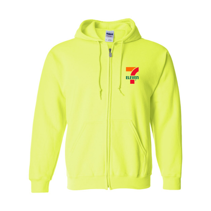 Men's 7 Eleven Logo Gildan  Heavy Blend Full Zip Hooded Sweatshirt