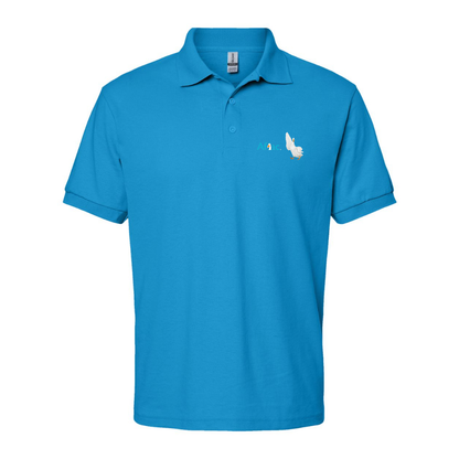 Men's Aflac Logo and Duck Gildan Dry Blend Jersey Polo