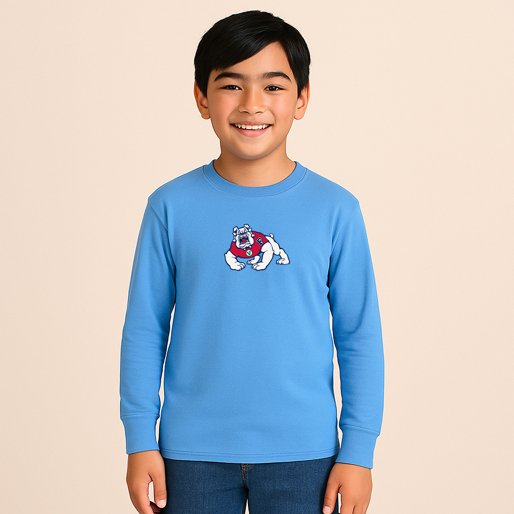 Youth Fresno State Bulldogs Logo Cotton Long Sleeve T-Shirt