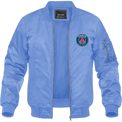 Men’s Paris Saint-Germain Soccer Lightweight Bomber Jacket Windbreaker Softshell Varsity Jacket Coat